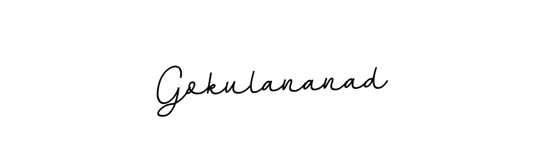 How to make Gokulananad name signature. Use BallpointsItalic-DORy9 style for creating short signs online. This is the latest handwritten sign. Gokulananad signature style 11 images and pictures png