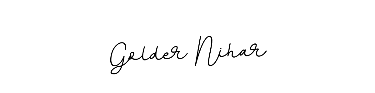 Create a beautiful signature design for name Golder Nihar. With this signature (BallpointsItalic-DORy9) fonts, you can make a handwritten signature for free. Golder Nihar signature style 11 images and pictures png