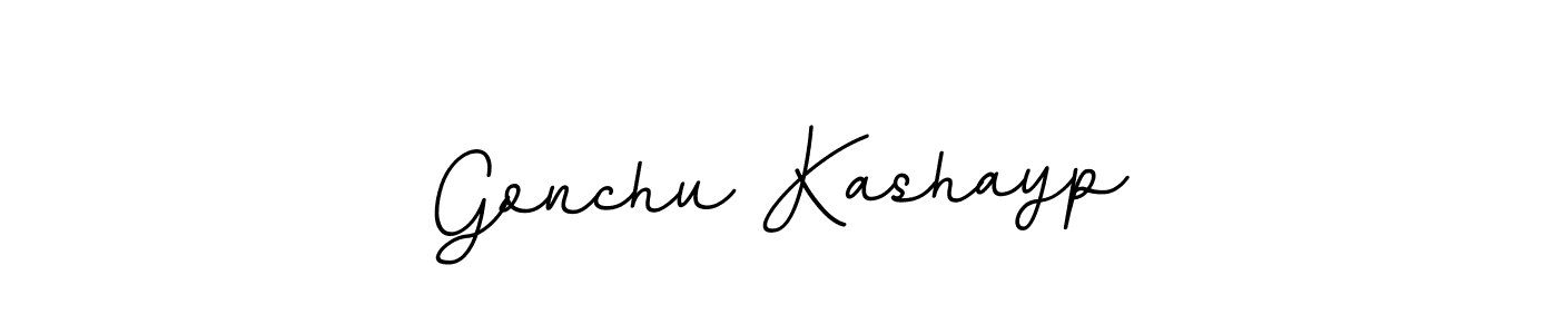 Make a beautiful signature design for name Gonchu Kashayp. With this signature (BallpointsItalic-DORy9) style, you can create a handwritten signature for free. Gonchu Kashayp signature style 11 images and pictures png