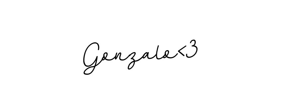 Use a signature maker to create a handwritten signature online. With this signature software, you can design (BallpointsItalic-DORy9) your own signature for name Gonzalo<3. Gonzalo<3 signature style 11 images and pictures png