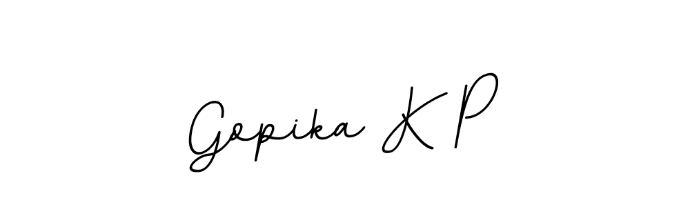 Use a signature maker to create a handwritten signature online. With this signature software, you can design (BallpointsItalic-DORy9) your own signature for name Gopika K P. Gopika K P signature style 11 images and pictures png