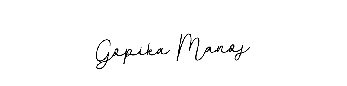 You should practise on your own different ways (BallpointsItalic-DORy9) to write your name (Gopika Manoj) in signature. don't let someone else do it for you. Gopika Manoj signature style 11 images and pictures png