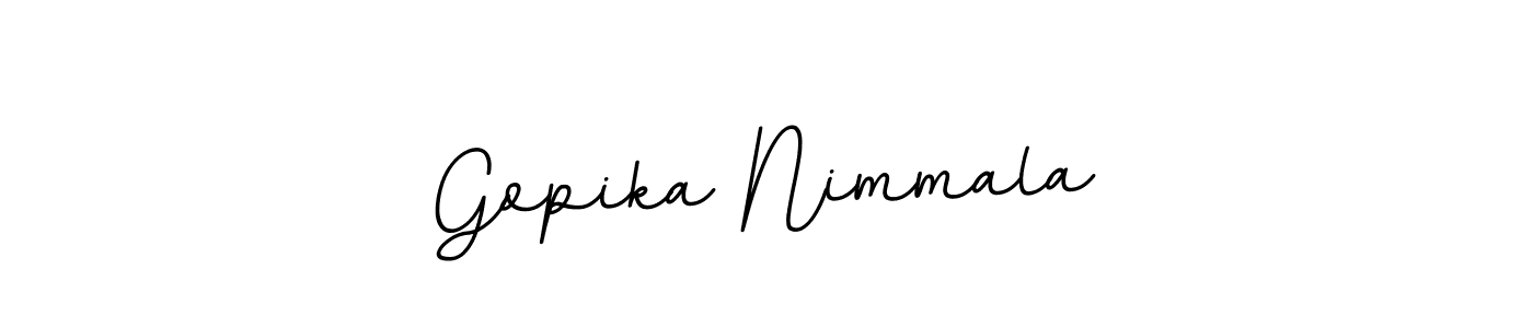 Design your own signature with our free online signature maker. With this signature software, you can create a handwritten (BallpointsItalic-DORy9) signature for name Gopika Nimmala. Gopika Nimmala signature style 11 images and pictures png