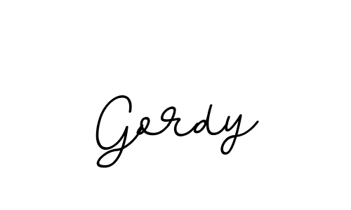 Use a signature maker to create a handwritten signature online. With this signature software, you can design (BallpointsItalic-DORy9) your own signature for name Gordy. Gordy signature style 11 images and pictures png