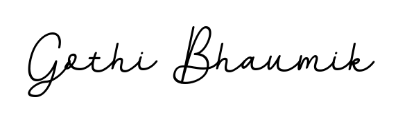 Master the art of signing with Gothi Bhaumik written in fluent BallpointsItalic-DORy9 script. A great template to practice and refine your handwriting. Gothi Bhaumik signature style 11 images and pictures png