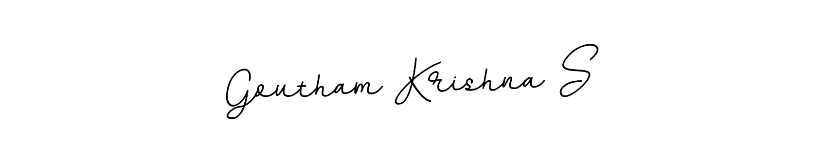 The best way (BallpointsItalic-DORy9) to make a short signature is to pick only two or three words in your name. The name Goutham Krishna S include a total of six letters. For converting this name. Goutham Krishna S signature style 11 images and pictures png