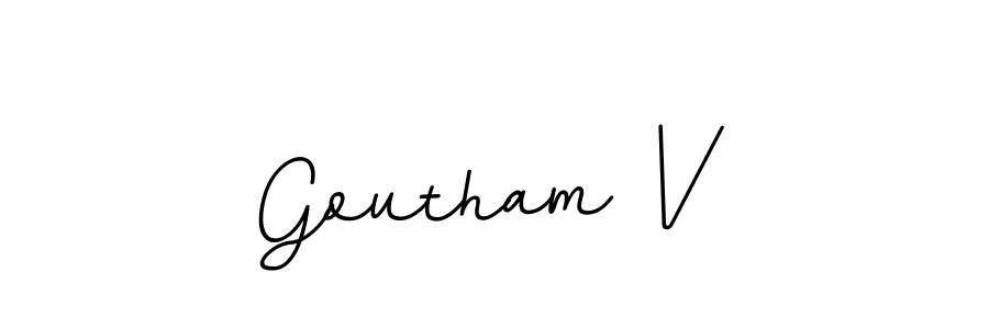 Make a beautiful signature design for name Goutham V. With this signature (BallpointsItalic-DORy9) style, you can create a handwritten signature for free. Goutham V signature style 11 images and pictures png