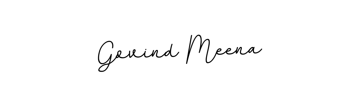 How to make Govind Meena name signature. Use BallpointsItalic-DORy9 style for creating short signs online. This is the latest handwritten sign. Govind Meena signature style 11 images and pictures png