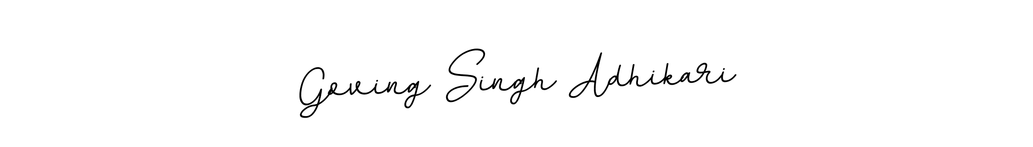 How to make Goving Singh Adhikari name signature. Use BallpointsItalic-DORy9 style for creating short signs online. This is the latest handwritten sign. Goving Singh Adhikari signature style 11 images and pictures png