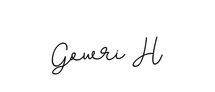 Use a signature maker to create a handwritten signature online. With this signature software, you can design (BallpointsItalic-DORy9) your own signature for name Gowri H. Gowri H signature style 11 images and pictures png