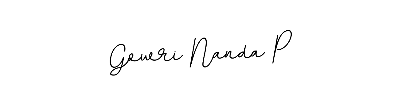 if you are searching for the best signature style for your name Gowri Nanda P. so please give up your signature search. here we have designed multiple signature styles  using BallpointsItalic-DORy9. Gowri Nanda P signature style 11 images and pictures png