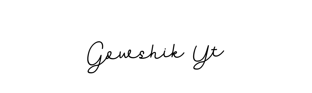 The best way (BallpointsItalic-DORy9) to make a short signature is to pick only two or three words in your name. The name Gowshik Yt include a total of six letters. For converting this name. Gowshik Yt signature style 11 images and pictures png