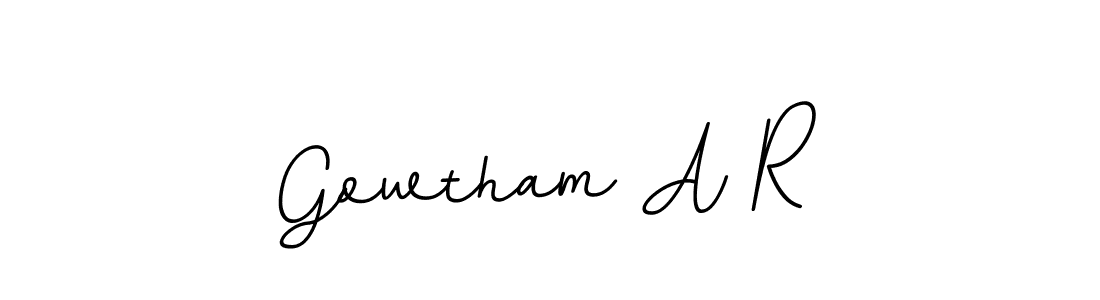This is the best signature style for the Gowtham A R name. Also you like these signature font (BallpointsItalic-DORy9). Mix name signature. Gowtham A R signature style 11 images and pictures png