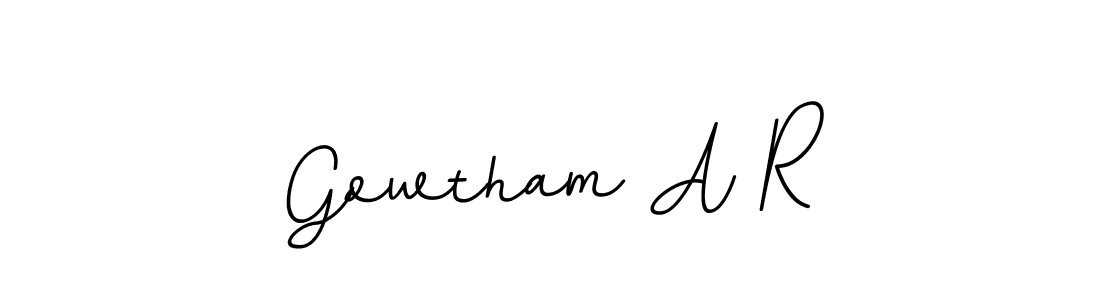 This is the best signature style for the Gowtham A R name. Also you like these signature font (BallpointsItalic-DORy9). Mix name signature. Gowtham A R signature style 11 images and pictures png