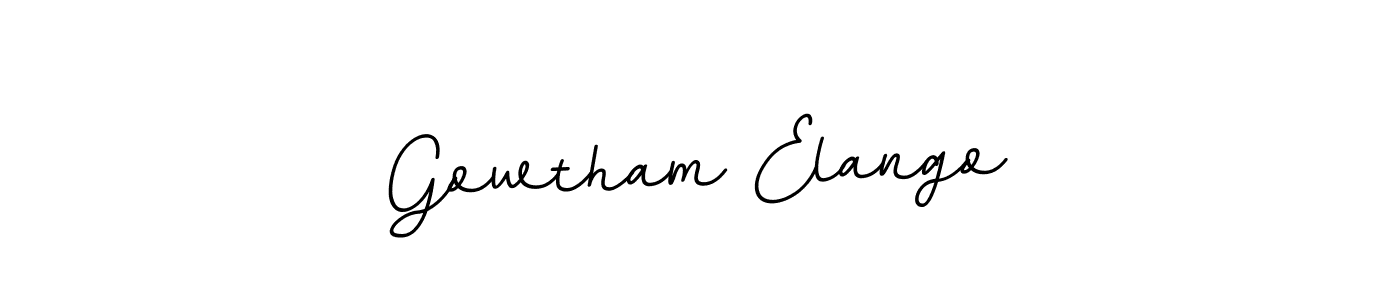 How to make Gowtham Elango name signature. Use BallpointsItalic-DORy9 style for creating short signs online. This is the latest handwritten sign. Gowtham Elango signature style 11 images and pictures png