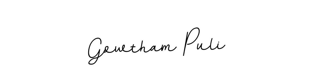 Gowtham Puli stylish signature style. Best Handwritten Sign (BallpointsItalic-DORy9) for my name. Handwritten Signature Collection Ideas for my name Gowtham Puli. Gowtham Puli signature style 11 images and pictures png