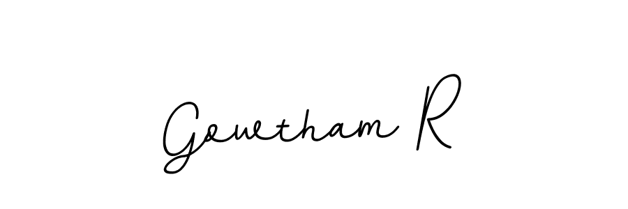 Design your own signature with our free online signature maker. With this signature software, you can create a handwritten (BallpointsItalic-DORy9) signature for name Gowtham R. Gowtham R signature style 11 images and pictures png