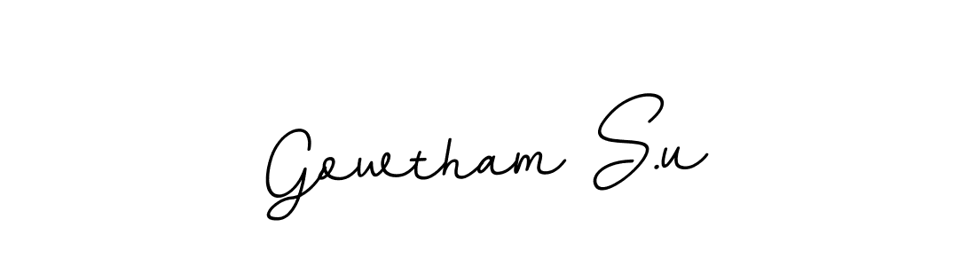 if you are searching for the best signature style for your name Gowtham S.u. so please give up your signature search. here we have designed multiple signature styles  using BallpointsItalic-DORy9. Gowtham S.u signature style 11 images and pictures png