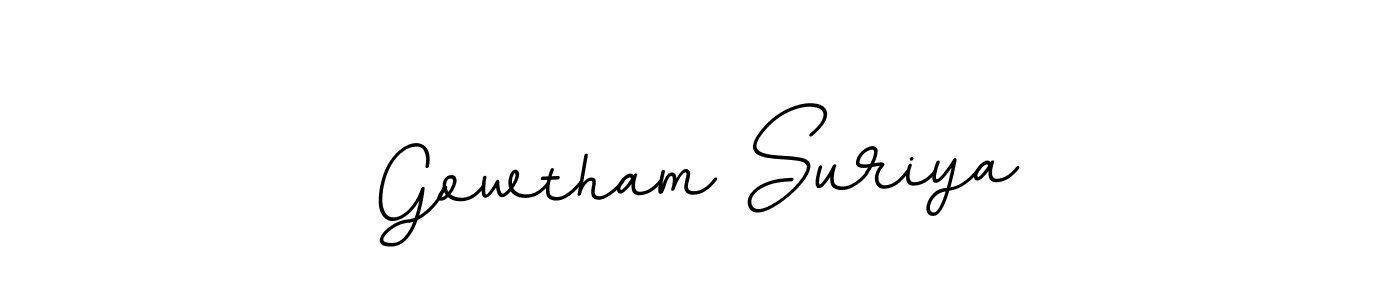 This is the best signature style for the Gowtham Suriya name. Also you like these signature font (BallpointsItalic-DORy9). Mix name signature. Gowtham Suriya signature style 11 images and pictures png