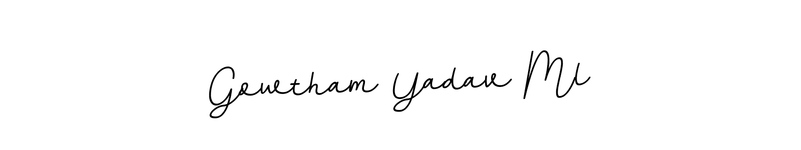 This is the best signature style for the Gowtham Yadav Ml name. Also you like these signature font (BallpointsItalic-DORy9). Mix name signature. Gowtham Yadav Ml signature style 11 images and pictures png