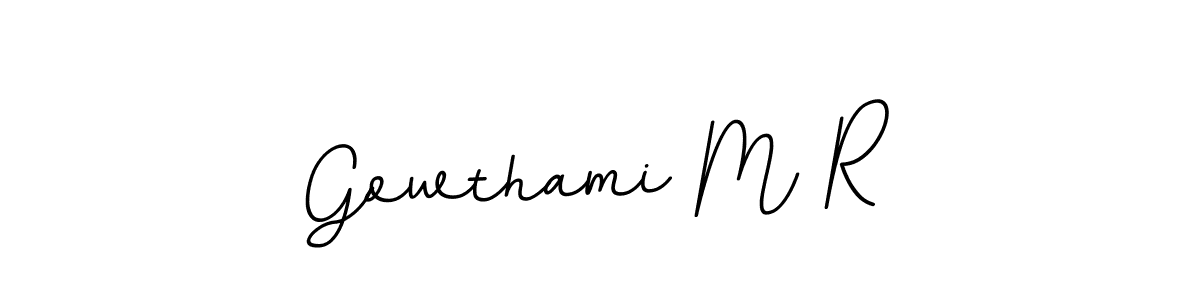 This is the best signature style for the Gowthami M R name. Also you like these signature font (BallpointsItalic-DORy9). Mix name signature. Gowthami M R signature style 11 images and pictures png