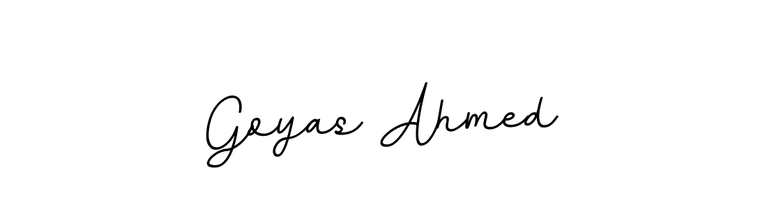 How to make Goyas Ahmed name signature. Use BallpointsItalic-DORy9 style for creating short signs online. This is the latest handwritten sign. Goyas Ahmed signature style 11 images and pictures png