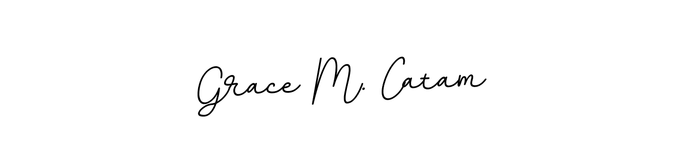 This is the best signature style for the Grace M. Catam name. Also you like these signature font (BallpointsItalic-DORy9). Mix name signature. Grace M. Catam signature style 11 images and pictures png