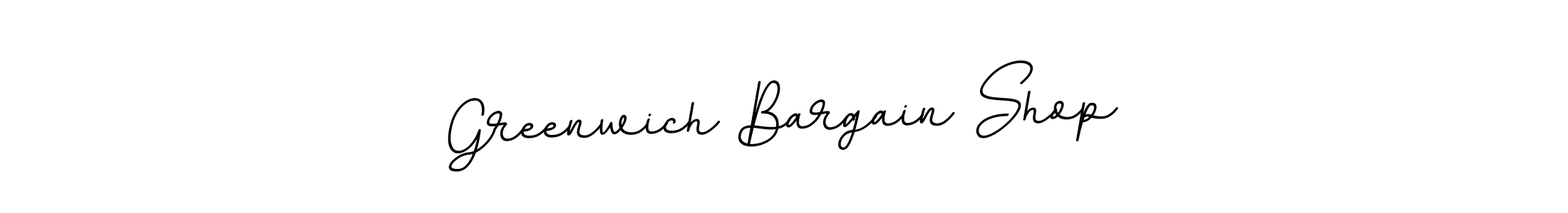 Make a beautiful signature design for name Greenwich Bargain Shop. With this signature (BallpointsItalic-DORy9) style, you can create a handwritten signature for free. Greenwich Bargain Shop signature style 11 images and pictures png