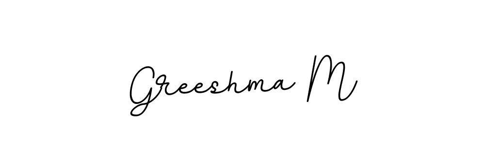 Greeshma M stylish signature style. Best Handwritten Sign (BallpointsItalic-DORy9) for my name. Handwritten Signature Collection Ideas for my name Greeshma M. Greeshma M signature style 11 images and pictures png