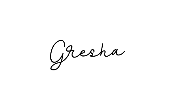 How to make Gresha name signature. Use BallpointsItalic-DORy9 style for creating short signs online. This is the latest handwritten sign. Gresha signature style 11 images and pictures png