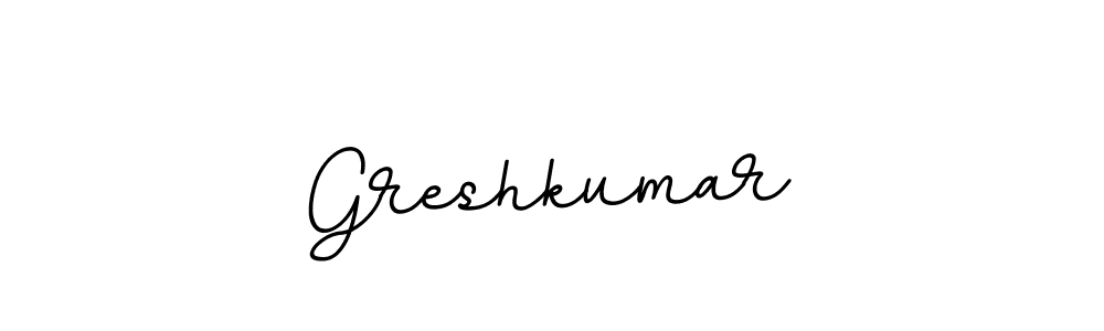 Create a beautiful signature design for name Greshkumar. With this signature (BallpointsItalic-DORy9) fonts, you can make a handwritten signature for free. Greshkumar signature style 11 images and pictures png