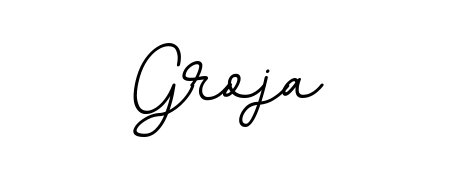 Create an unforgettable impression when signing with Groja name styled in BallpointsItalic-DORy9 typography. 100% free online generator. Groja signature style 11 images and pictures png