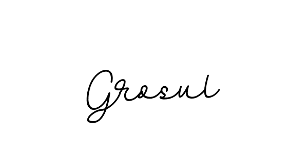 You should practise on your own different ways (BallpointsItalic-DORy9) to write your name (Grosul) in signature. don't let someone else do it for you. Grosul signature style 11 images and pictures png