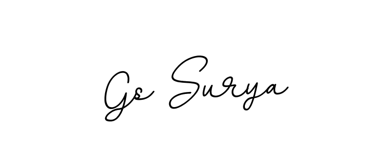 This is the best signature style for the Gs Surya name. Also you like these signature font (BallpointsItalic-DORy9). Mix name signature. Gs Surya signature style 11 images and pictures png