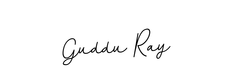How to make Guddu Ray name signature. Use BallpointsItalic-DORy9 style for creating short signs online. This is the latest handwritten sign. Guddu Ray signature style 11 images and pictures png