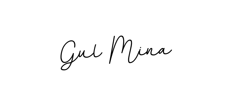 How to make Gul Mina name signature. Use BallpointsItalic-DORy9 style for creating short signs online. This is the latest handwritten sign. Gul Mina signature style 11 images and pictures png