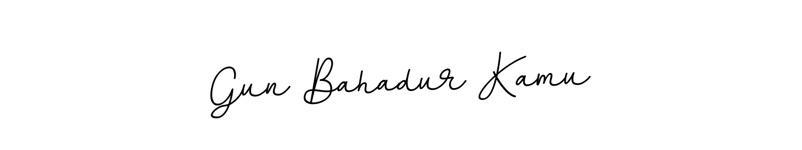 Similarly BallpointsItalic-DORy9 is the best handwritten signature design. Signature creator online .You can use it as an online autograph creator for name Gun Bahadur Kamu. Gun Bahadur Kamu signature style 11 images and pictures png