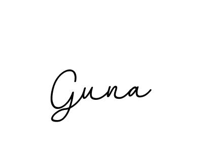 Make a beautiful signature design for name Guna. With this signature (BallpointsItalic-DORy9) style, you can create a handwritten signature for free. Guna signature style 11 images and pictures png