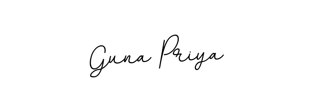How to make Guna Priya name signature. Use BallpointsItalic-DORy9 style for creating short signs online. This is the latest handwritten sign. Guna Priya signature style 11 images and pictures png