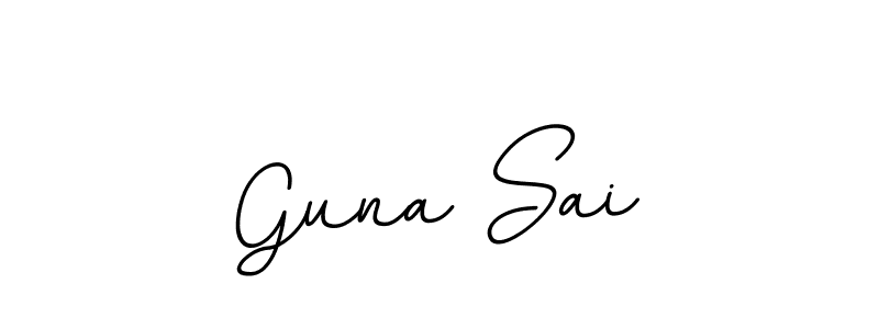 You should practise on your own different ways (BallpointsItalic-DORy9) to write your name (Guna Sai) in signature. don't let someone else do it for you. Guna Sai signature style 11 images and pictures png