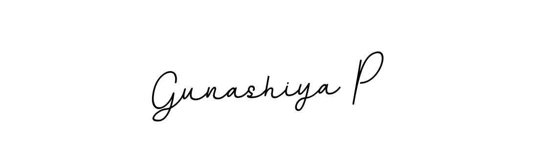 Create a beautiful signature design for name Gunashiya P. With this signature (BallpointsItalic-DORy9) fonts, you can make a handwritten signature for free. Gunashiya P signature style 11 images and pictures png