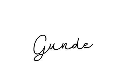 Gunde stylish signature style. Best Handwritten Sign (BallpointsItalic-DORy9) for my name. Handwritten Signature Collection Ideas for my name Gunde. Gunde signature style 11 images and pictures png