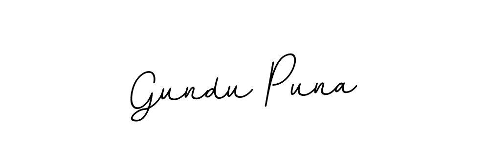 How to make Gundu Puna name signature. Use BallpointsItalic-DORy9 style for creating short signs online. This is the latest handwritten sign. Gundu Puna signature style 11 images and pictures png