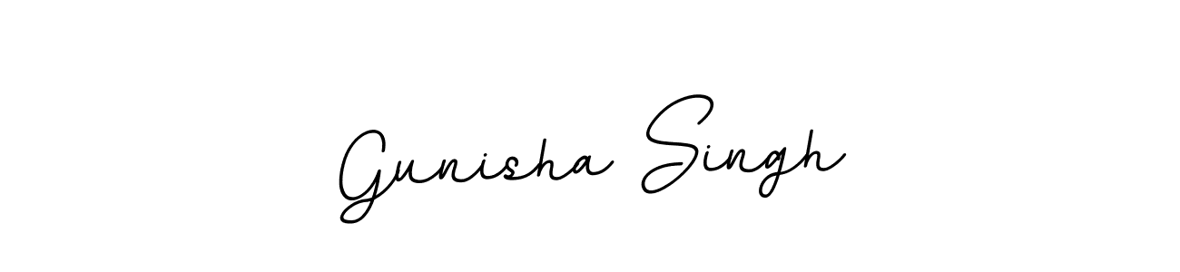 How to make Gunisha Singh name signature. Use BallpointsItalic-DORy9 style for creating short signs online. This is the latest handwritten sign. Gunisha Singh signature style 11 images and pictures png
