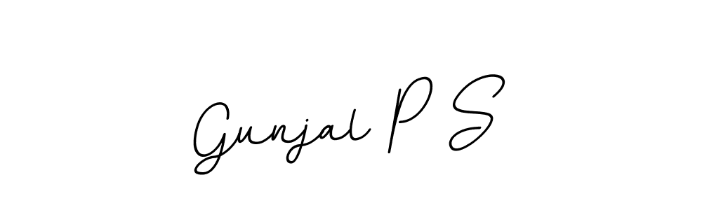 The best way (BallpointsItalic-DORy9) to make a short signature is to pick only two or three words in your name. The name Gunjal P S include a total of six letters. For converting this name. Gunjal P S signature style 11 images and pictures png