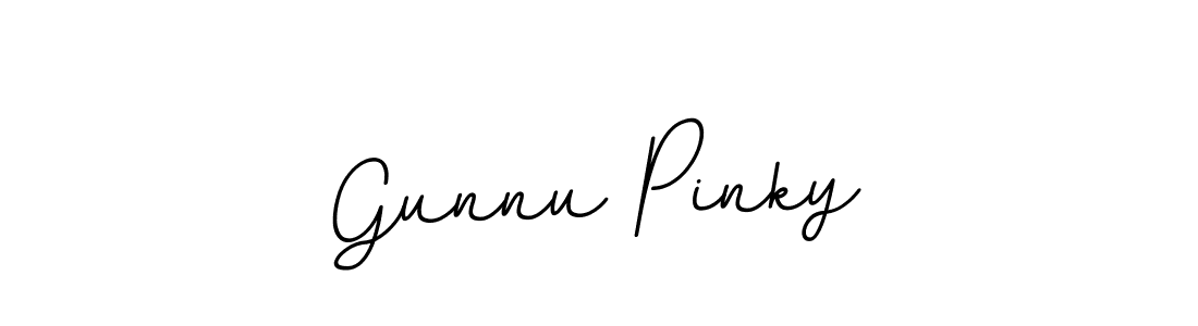 How to make Gunnu Pinky name signature. Use BallpointsItalic-DORy9 style for creating short signs online. This is the latest handwritten sign. Gunnu Pinky signature style 11 images and pictures png