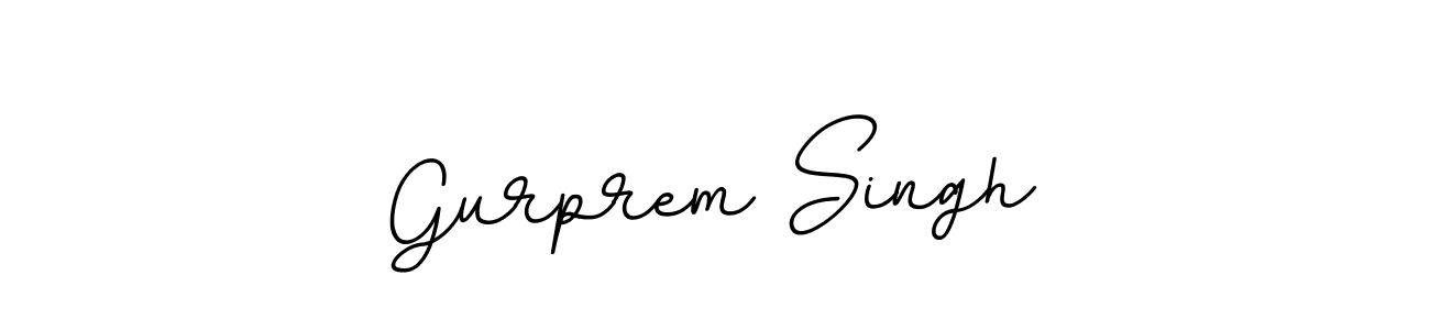 How to make Gurprem Singh name signature. Use BallpointsItalic-DORy9 style for creating short signs online. This is the latest handwritten sign. Gurprem Singh signature style 11 images and pictures png