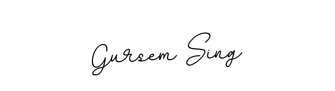 How to make Gursem Sing name signature. Use BallpointsItalic-DORy9 style for creating short signs online. This is the latest handwritten sign. Gursem Sing signature style 11 images and pictures png