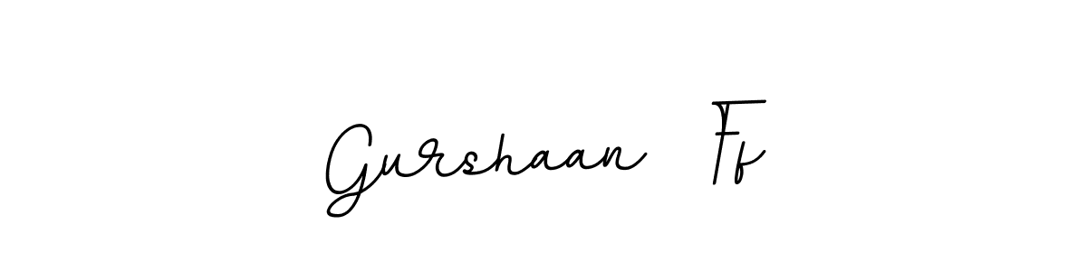 The best way (BallpointsItalic-DORy9) to make a short signature is to pick only two or three words in your name. The name Gurshaan  Ff include a total of six letters. For converting this name. Gurshaan  Ff signature style 11 images and pictures png