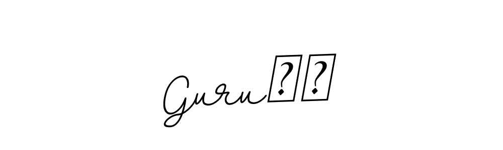 Make a beautiful signature design for name Guru⚔️. With this signature (BallpointsItalic-DORy9) style, you can create a handwritten signature for free. Guru⚔️ signature style 11 images and pictures png